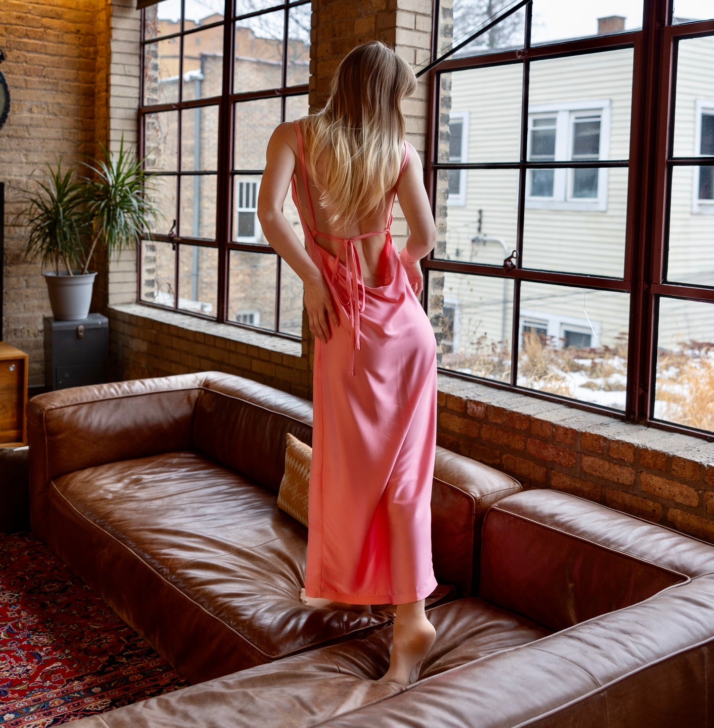 ‘Date Night’ Pink Silk Dress
